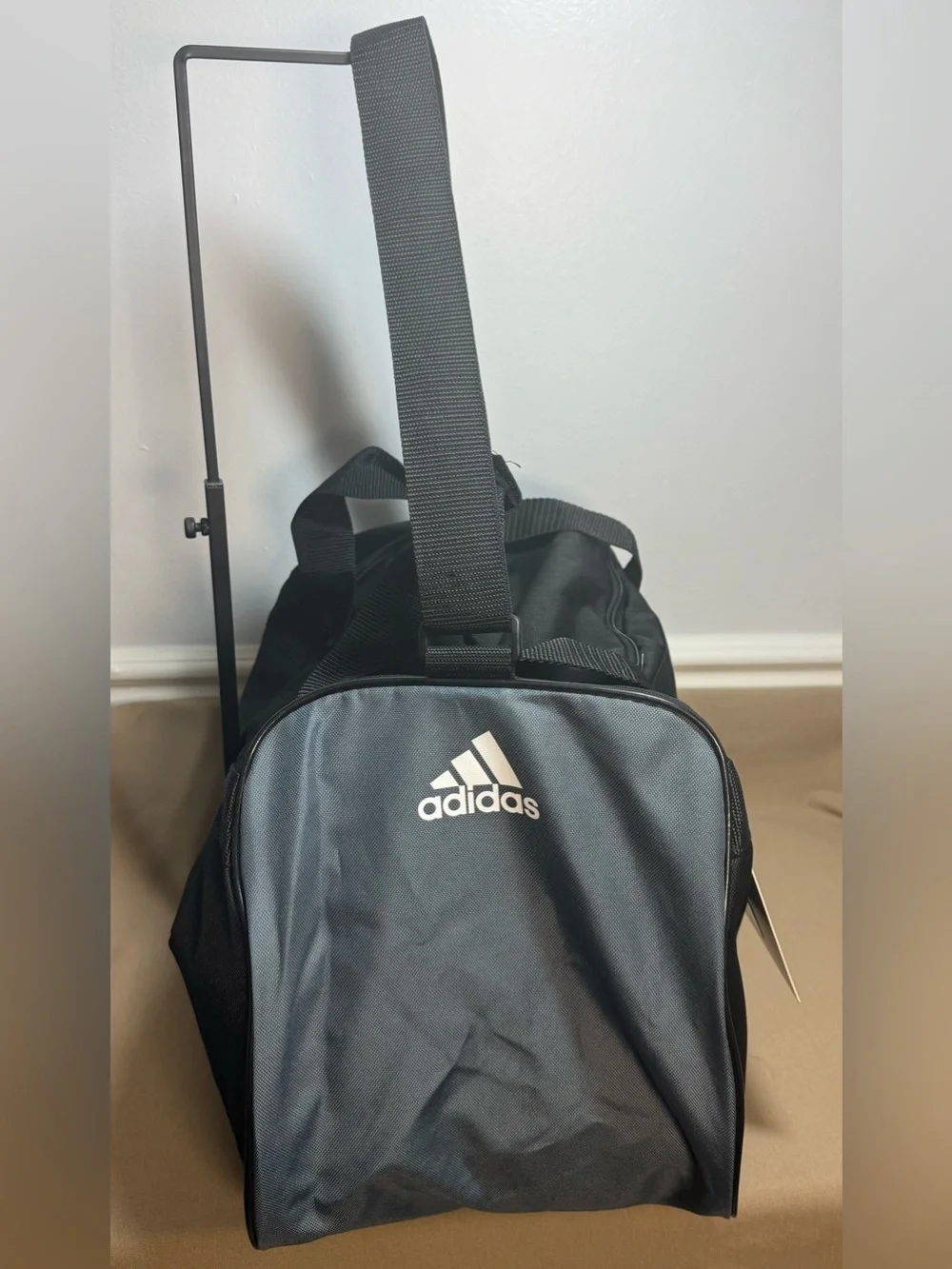adidas Black Small Duffel Bag with White Logo